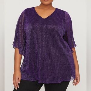 Glittering Purple Waves Top Catherines